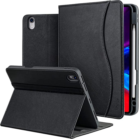 Leather Black Case - 3 Standing Positions with Pencil Holder