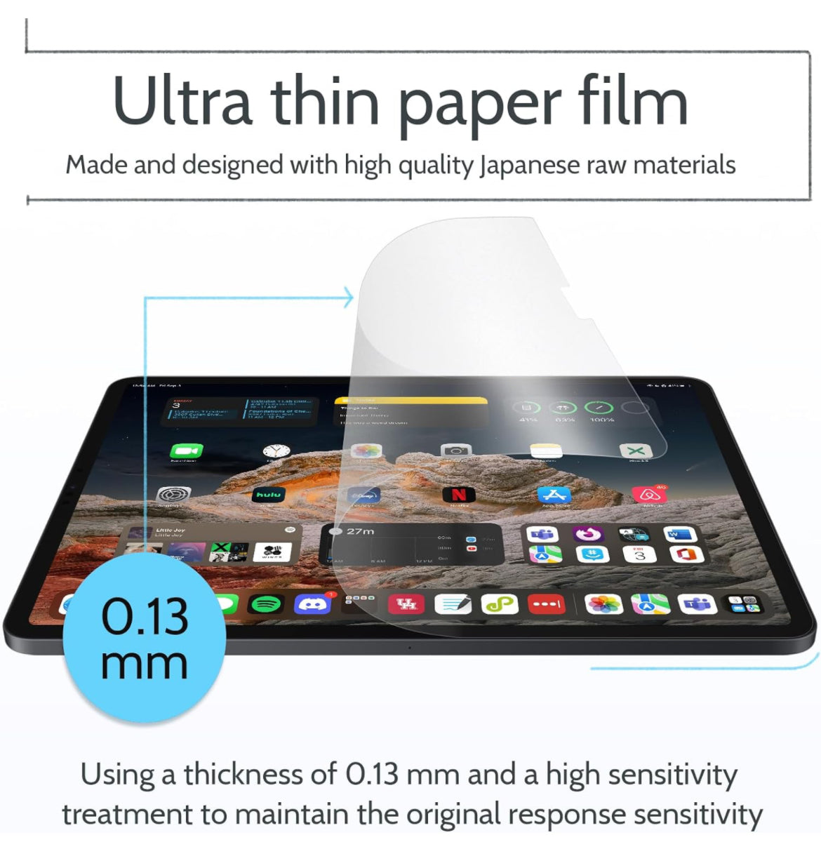 2 Matte Paper Screen Protectors with Paper Texture شاشة ورقية للايباد